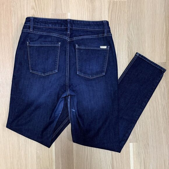 WHITE HOUSE BLACK MARKET The Slim High Rise Jeans Dark Blue Denim Size 6 - Picture 4 of 8